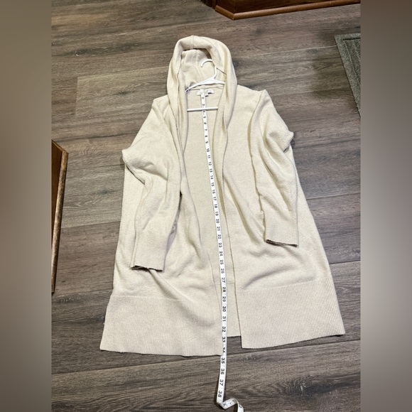 LOFT Cream Hooded Cardigan Sweater - Picture 4 of 5